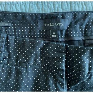Talbots Black Polka Dot Straight Leg Pants